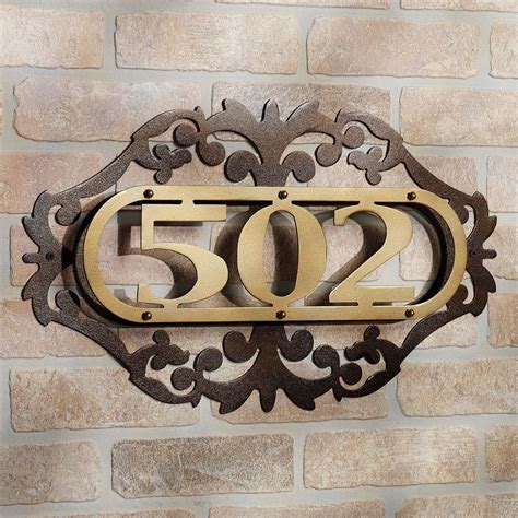 metal number sign for house